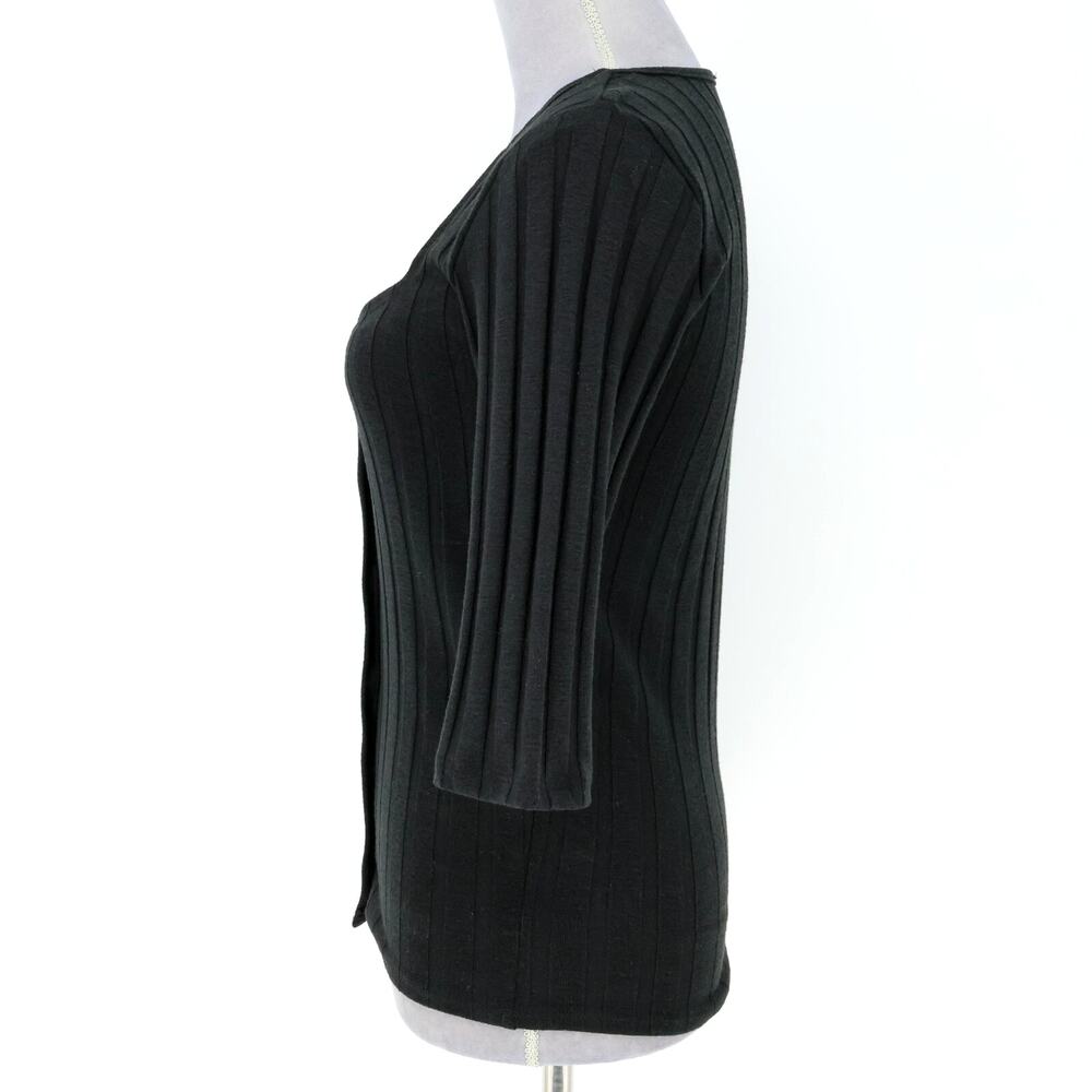 Free People Sweater Womens Medium Black Ribbed Knit Buttons Square Neck Y2K - Picture 12 of 15